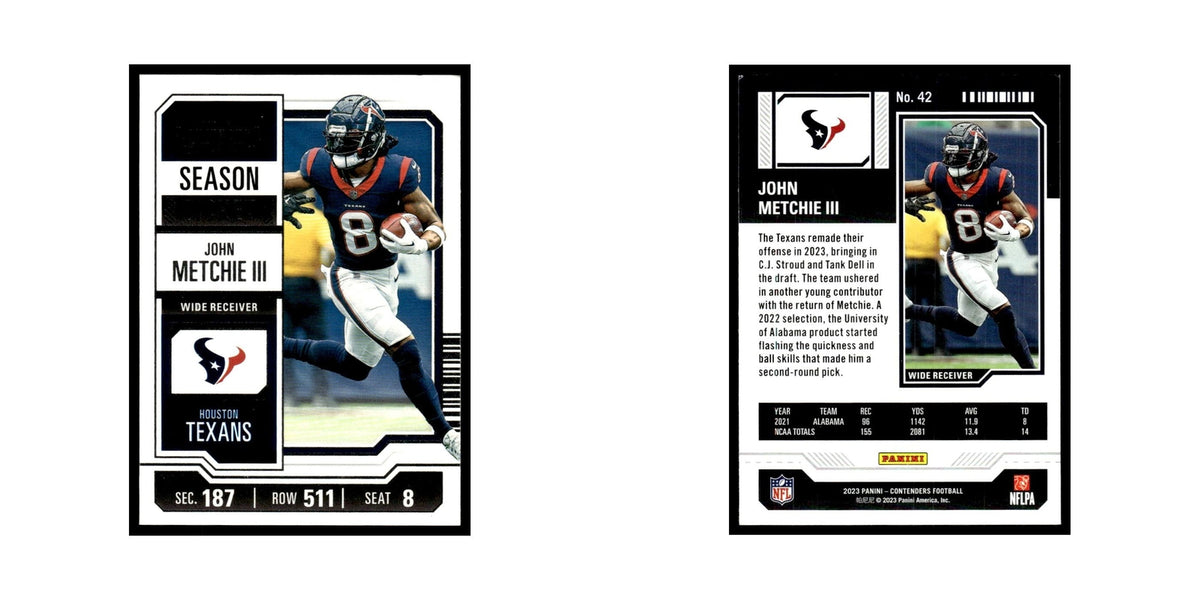 John Metchie III 2023 Panini Contenders #42 Houston Texans Football Card NM