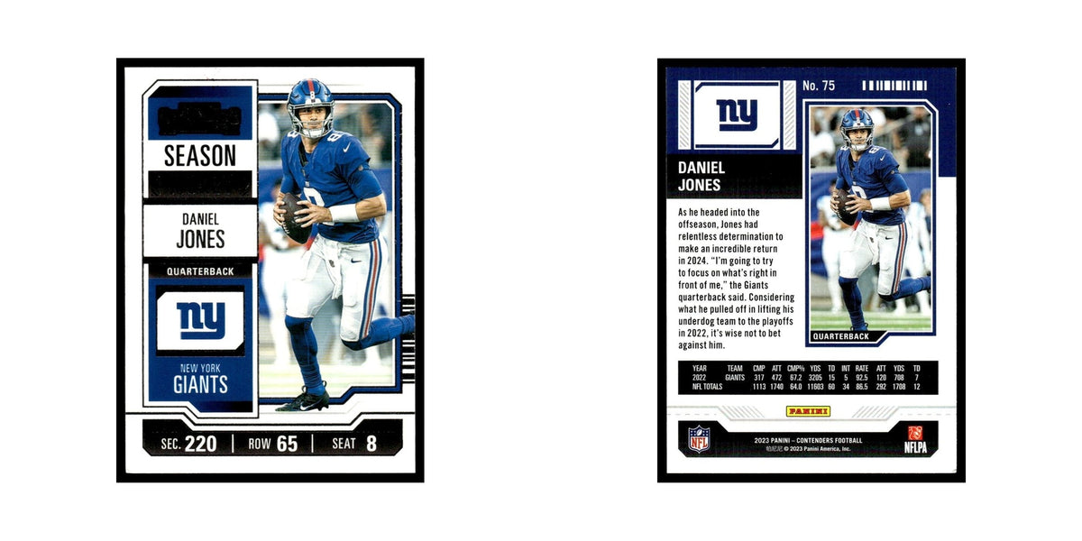 Daniel Jones 2023 Panini Contenders #75 New York Giants Football Card NM