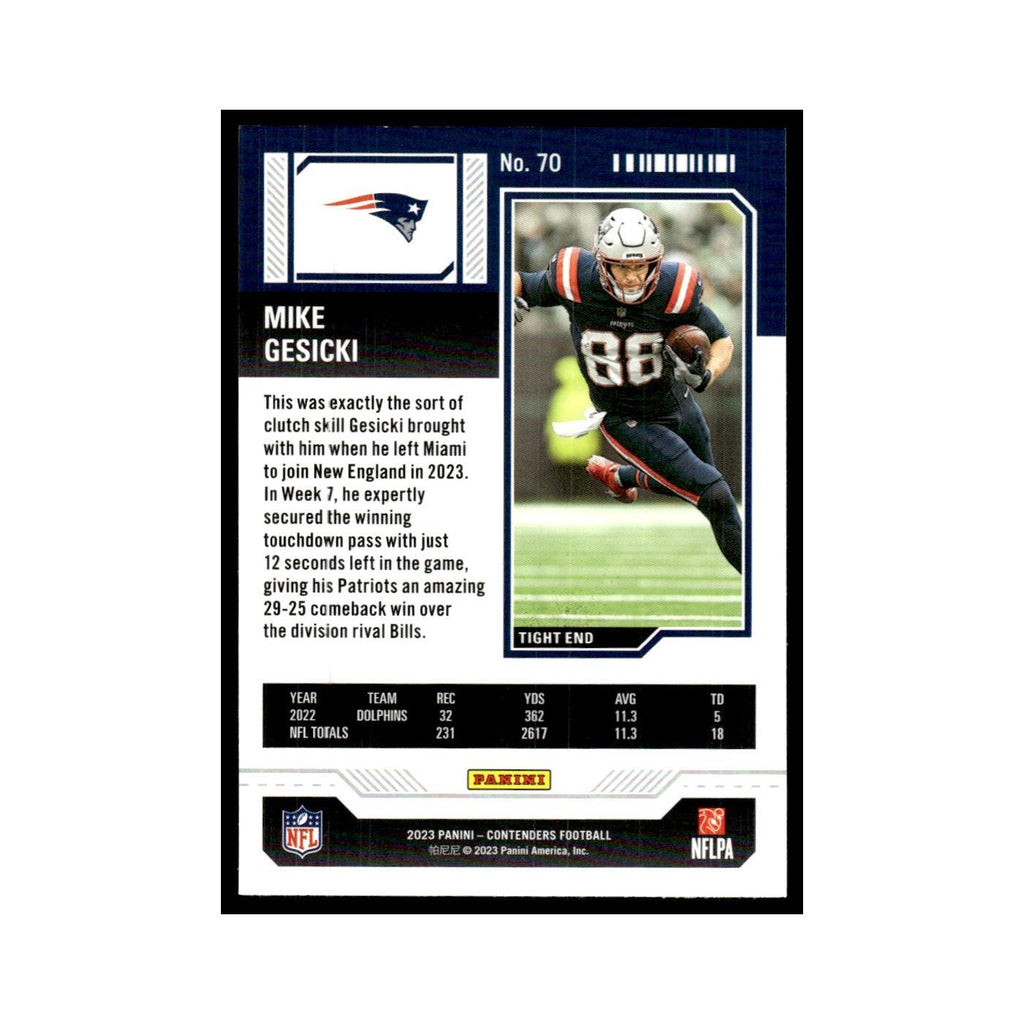Mike Gesicki 2023 Panini Contenders Pink #70 New England Patriots NM