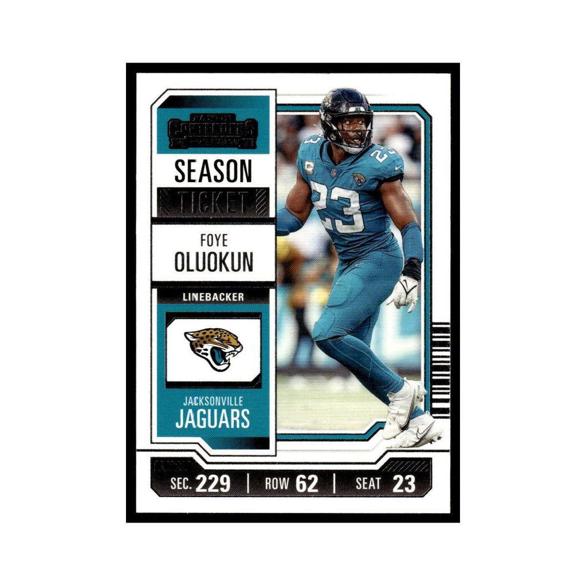 Foye Oluokun 2023 Panini Contenders #46 Jacksonville Jaguars Football Card NM