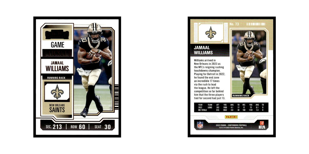 Jamaal Williams 2023 Panini Contenders Bronze #73 New Orleans Saints NM