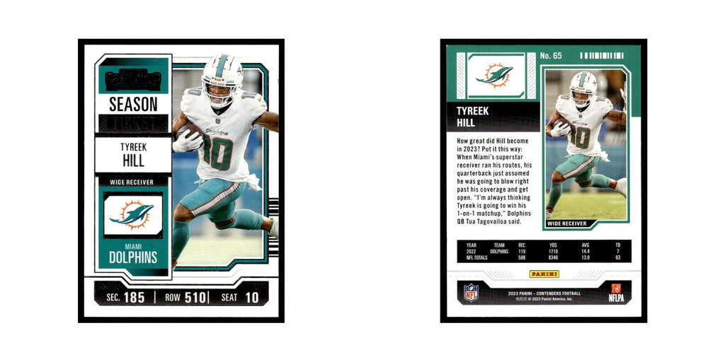 Tyreek Hill 2023 Panini Contenders #65 Miami Dolphins Football Card NM