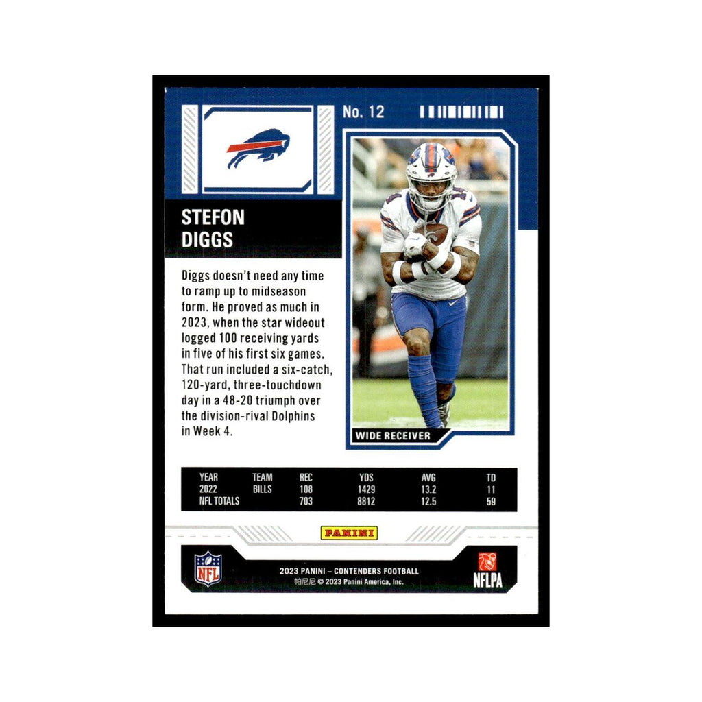 Stefon Diggs 2023 Panini Contenders #12 Buffalo Bills Football Card NM