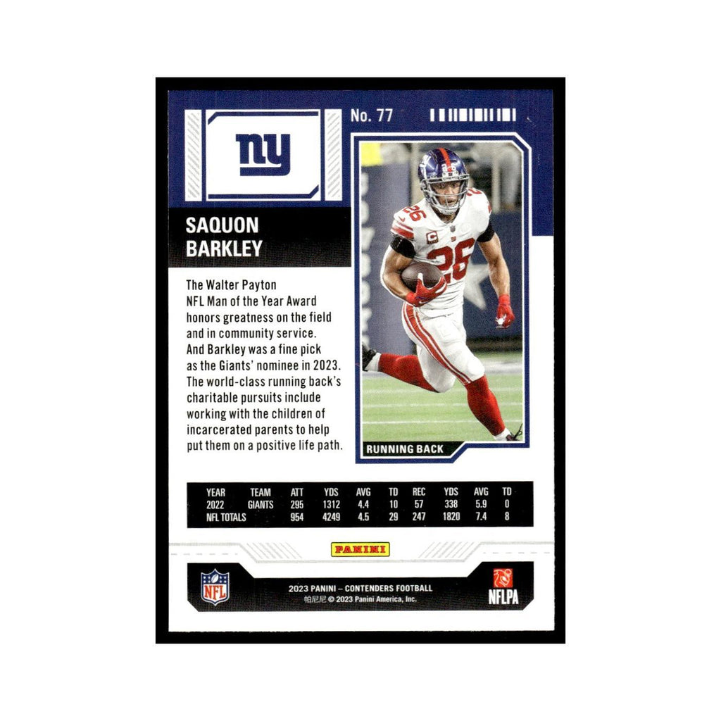 Saquon Barkley 2023 Panini Contenders #77 New York Giants Football Card NM