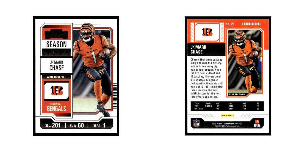 Ja'Marr Chase 2023 Panini Contenders #21 Cincinnati Bengals Football Card NM