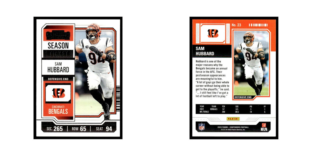 Sam Hubbard 2023 Panini Contenders #23 Cincinnati Bengals Football Card NM