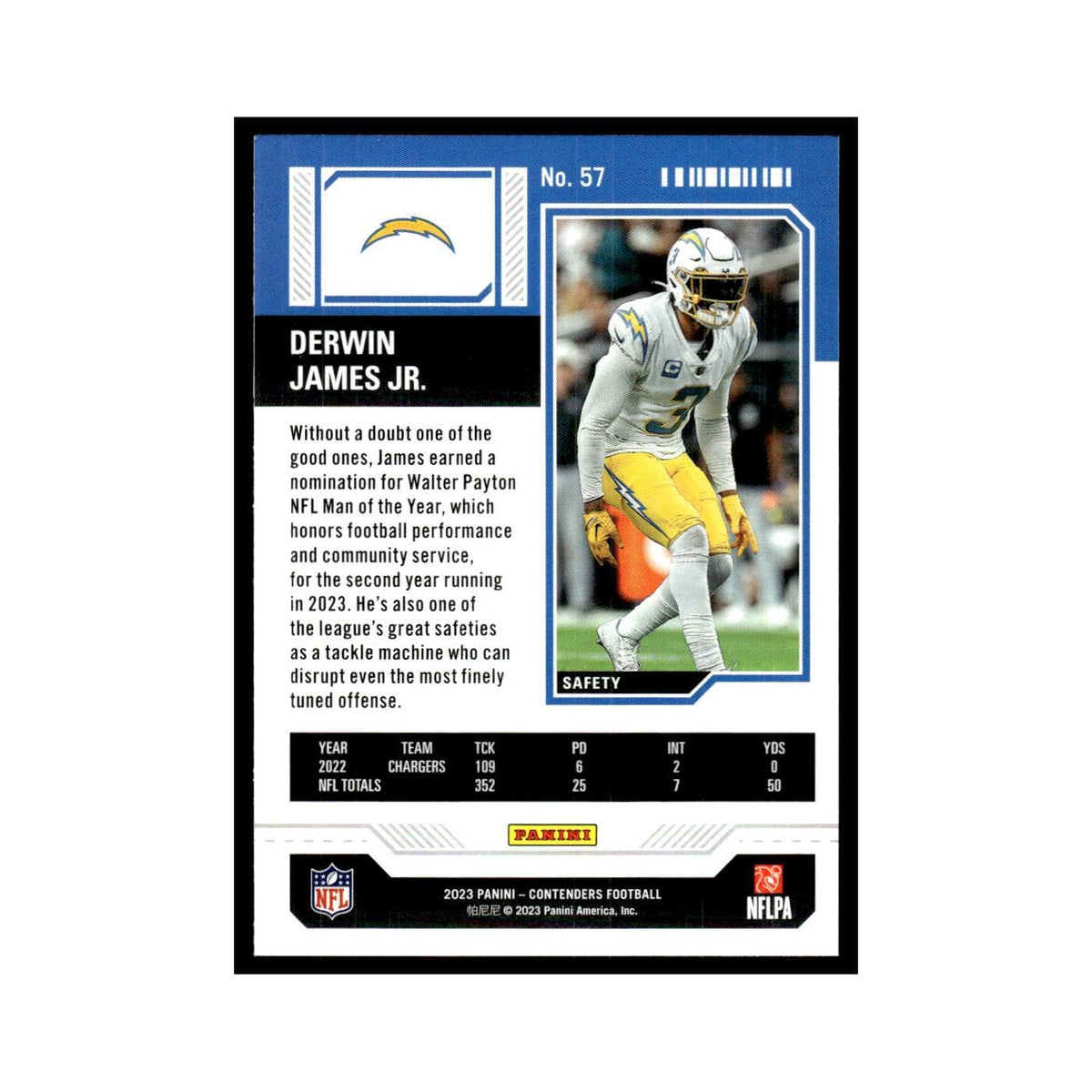 Derwin James Jr. 2023 Panini Contenders #57 Los Angeles Chargers NM