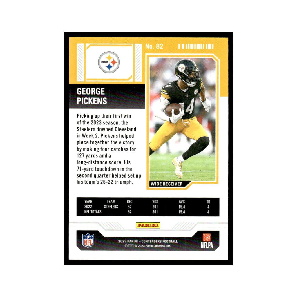 George Pickens 2023 Panini Contenders Bronze #82 Pittsburgh Steelers NM
