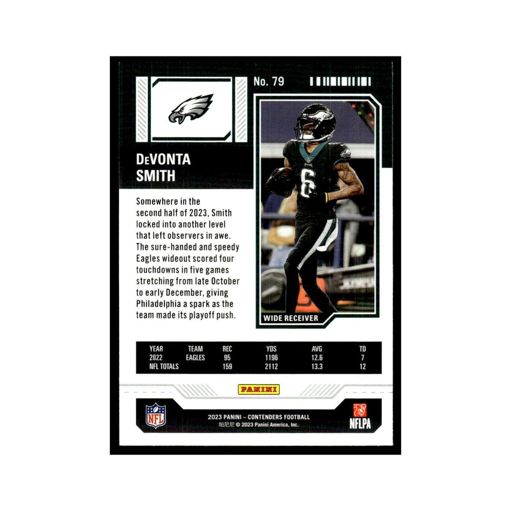 DeVonta Smith 2023 Panini Contenders #79 Philadelphia Eagles Football Card NM
