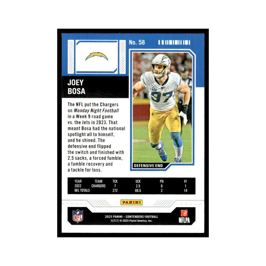 Joey Bosa 2023 Panini Contenders #58 Los Angeles Chargers Football Card NM