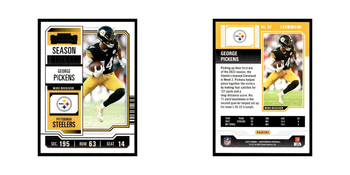 George Pickens 2023 Panini Contenders #82 Pittsburgh Steelers Football Card NM