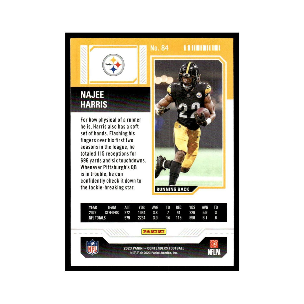 Najee Harris 2023 Panini Contenders Pink #84 Pittsburgh Steelers NM