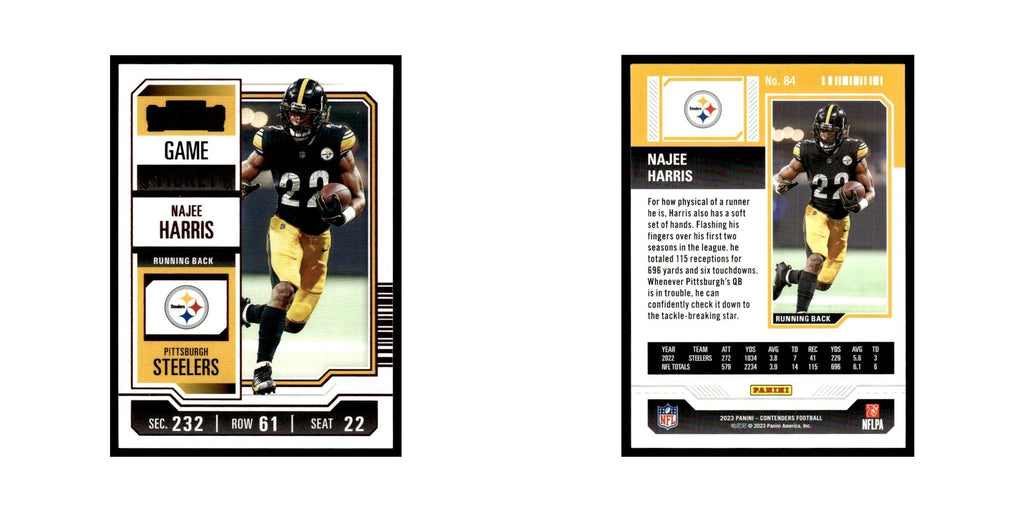 Najee Harris 2023 Panini Contenders Pink #84 Pittsburgh Steelers NM