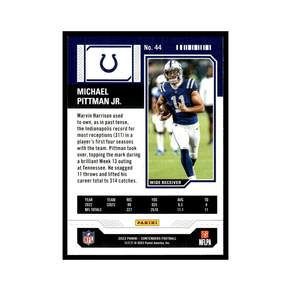 Michael Pittman Jr. 2023 Panini Contenders #44 Indianapolis Colts NM