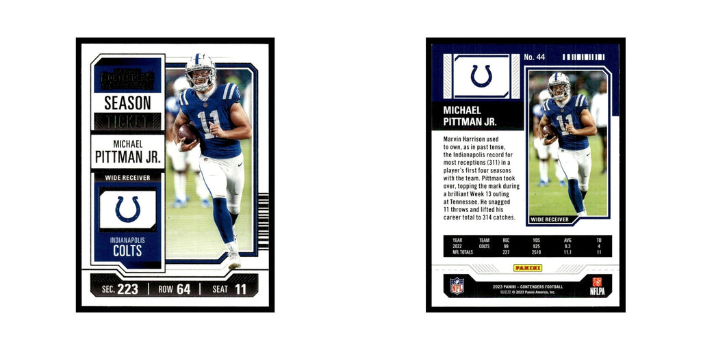 Michael Pittman Jr. 2023 Panini Contenders #44 Indianapolis Colts NM