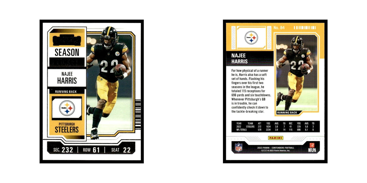 Najee Harris 2023 Panini Contenders #84 Pittsburgh Steelers Football Card NM