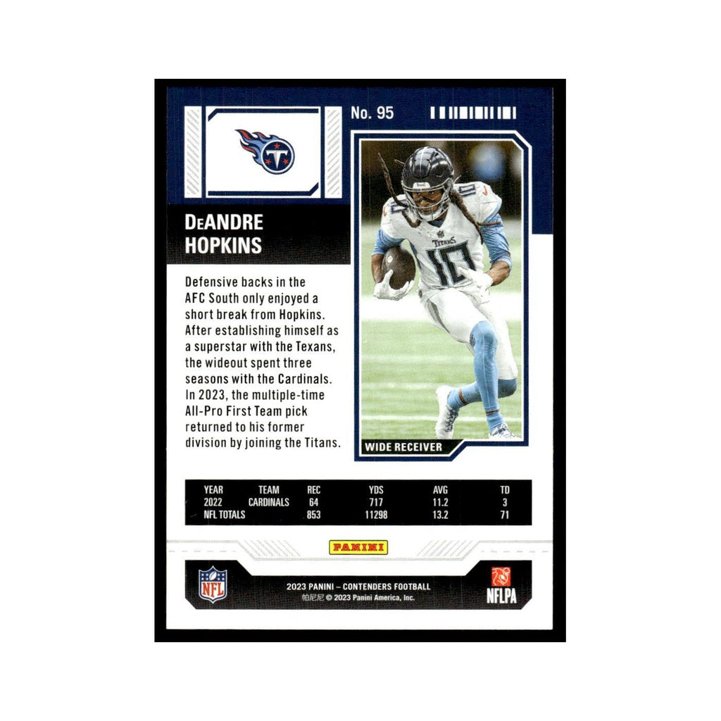 DeAndre Hopkins 2023 Panini Contenders #95 Tennessee Titans Football Card NM
