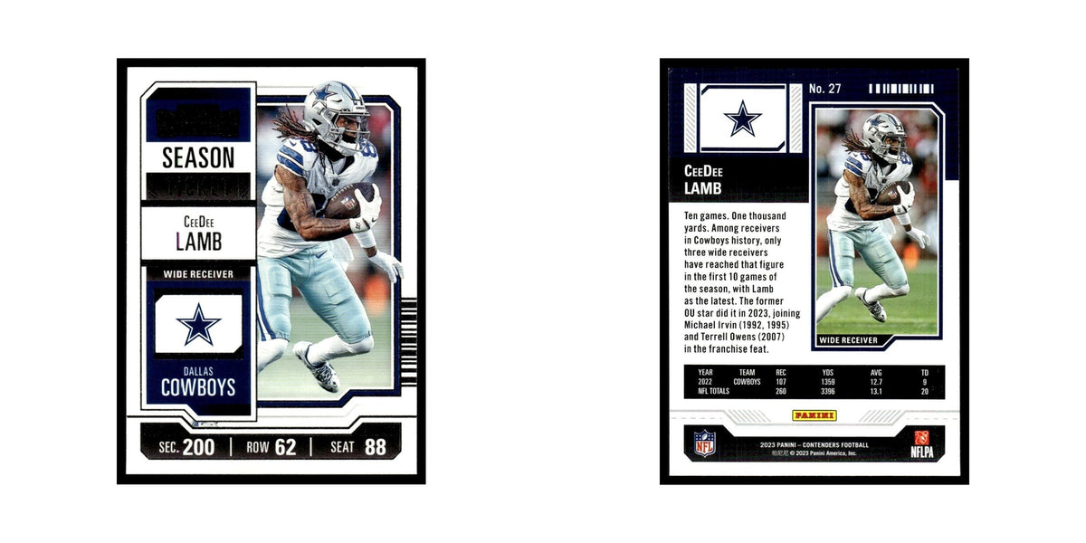 CeeDee Lamb 2023 Panini Contenders #27 Dallas Cowboys Football Card NM