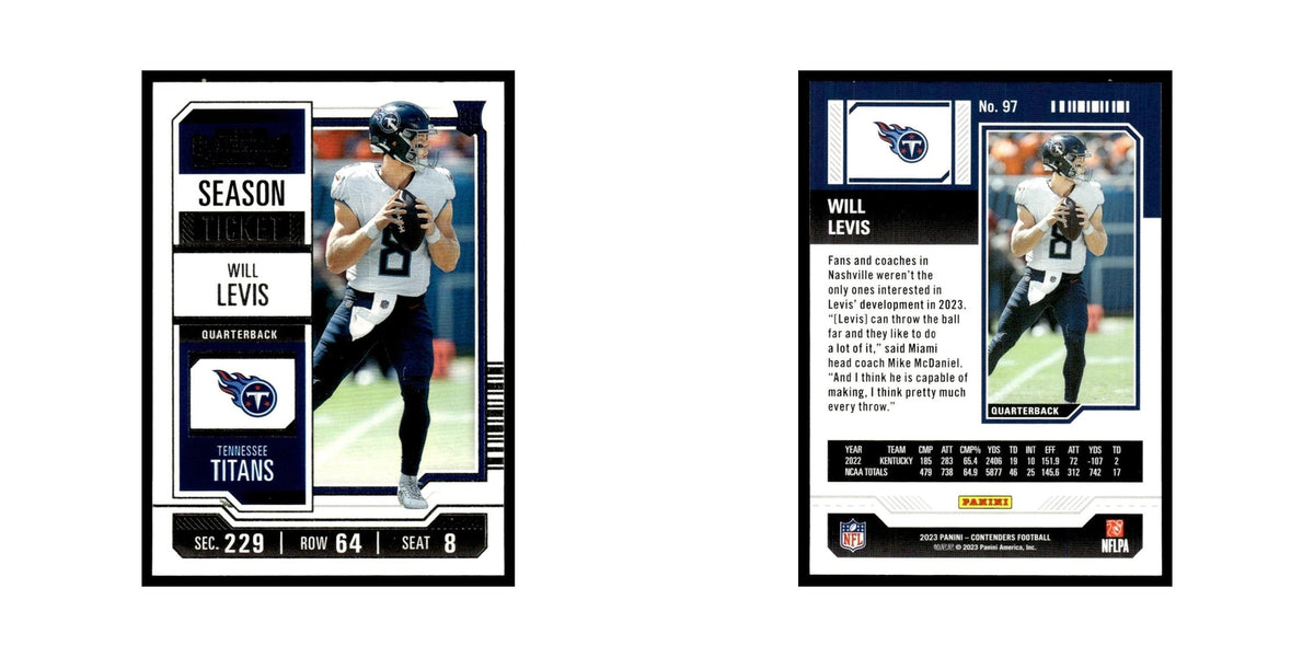 Will Levis 2023 Panini Contenders #97 Tennessee Titans Football Card NM