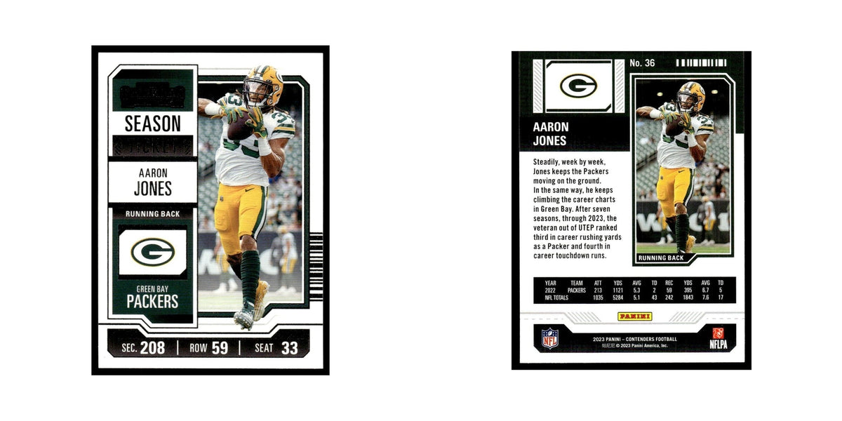Aaron Jones 2023 Panini Contenders #36 Green Bay Packers Football Card NM