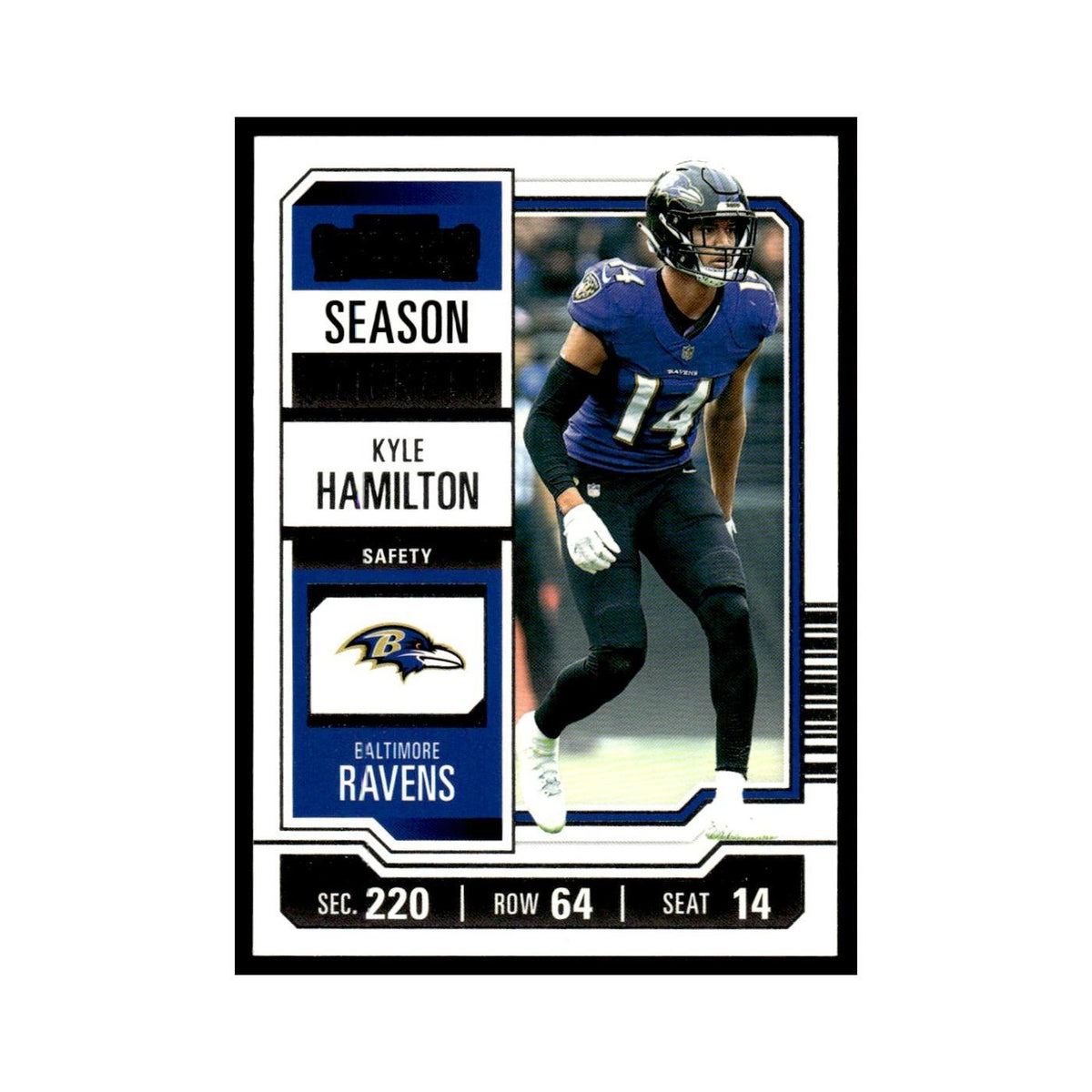 Kyle Hamilton 2023 Panini Contenders #8 Baltimore Ravens Football Card NM