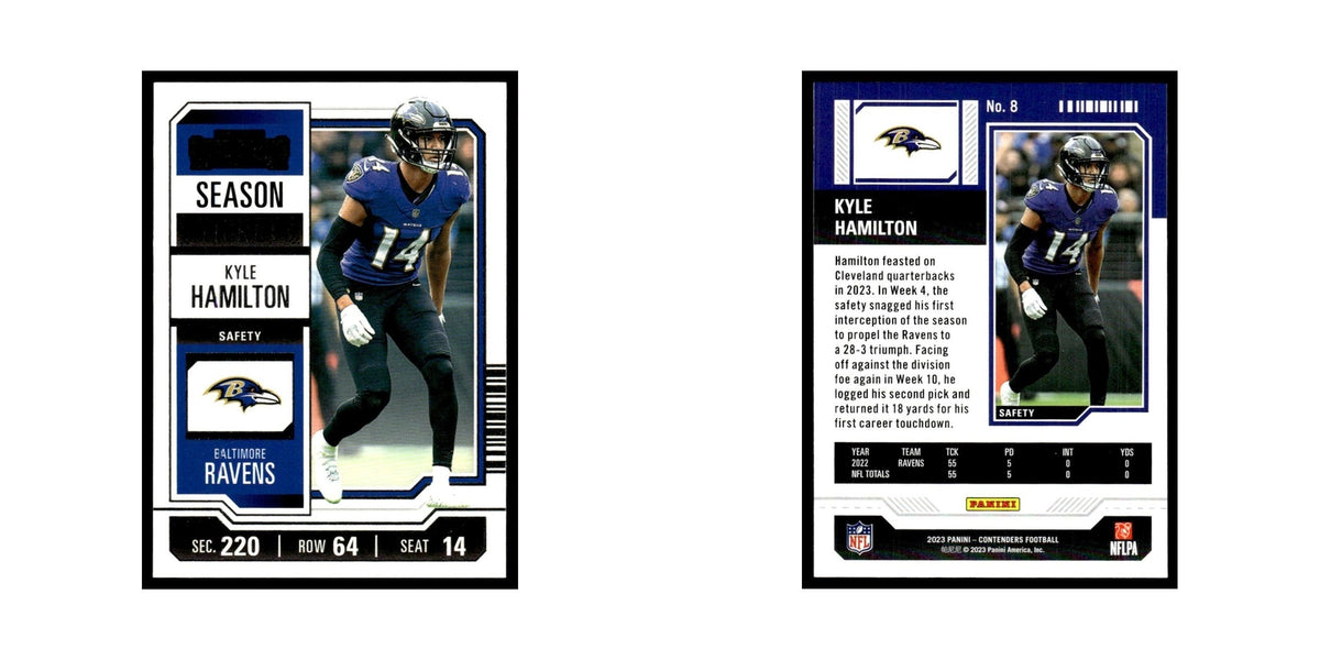 Kyle Hamilton 2023 Panini Contenders #8 Baltimore Ravens Football Card NM