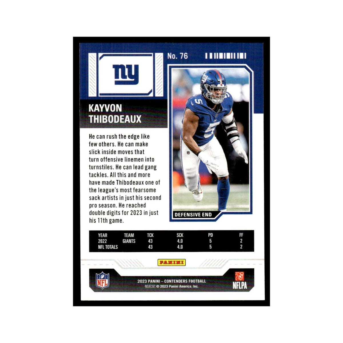 Kayvon Thibodeaux 2023 Panini Contenders Pink #76 New York Giants NM