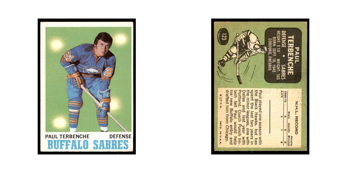 1970 Topps Paul Terbenche Buffalo Sabres #123