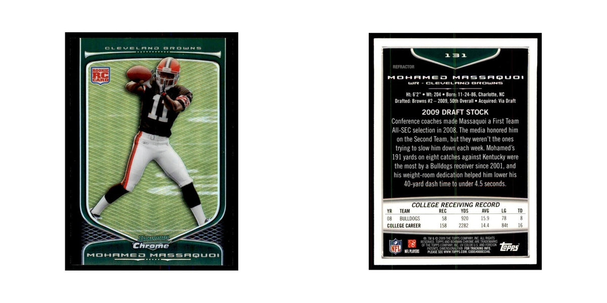 2009 Bowman Chrome Refractors Mohamed Massaquoi RC Football Cards #131