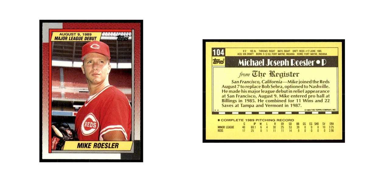 1989 Topps Major League Debut Mike Roesler Baseball Cards #104