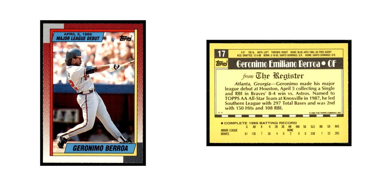 1989 Topps Major League Debut Geronimo Berroa Baseball Cards #17