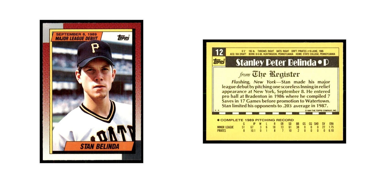 1989 Topps Major League Debut Stan Belinda Baseball Cards #12