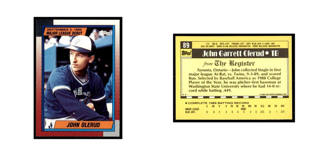 1989 Topps Major League Debut John Olerud Baseball Cards #89