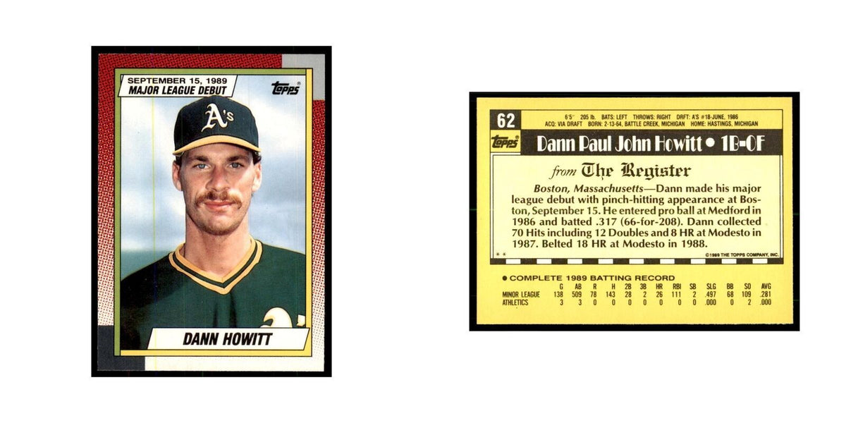 1989 Topps Major League Debut Dann Howitt Baseball Cards #62