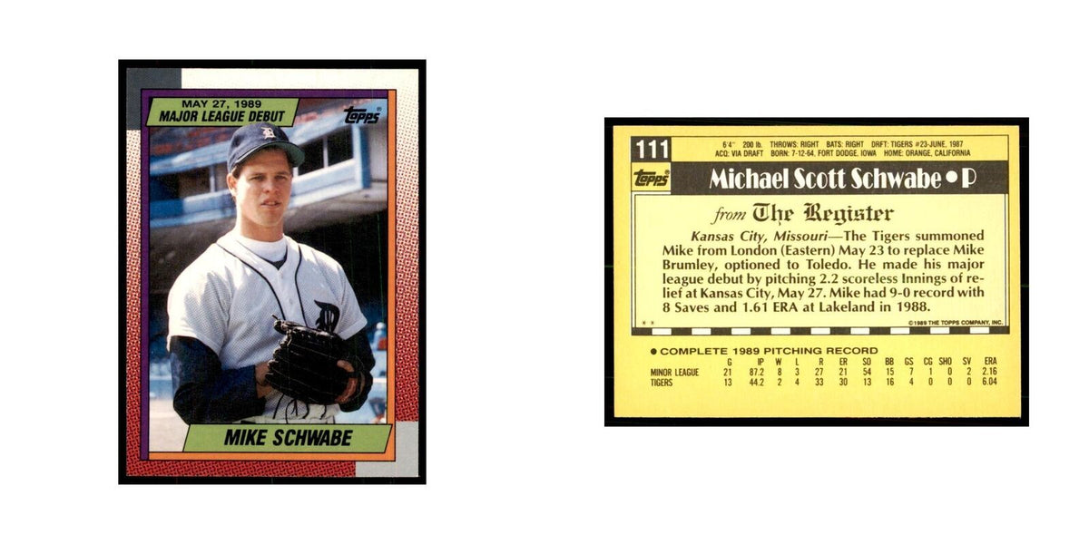 1989 Topps Major League Debut Mike Schwabe Baseball Cards #111