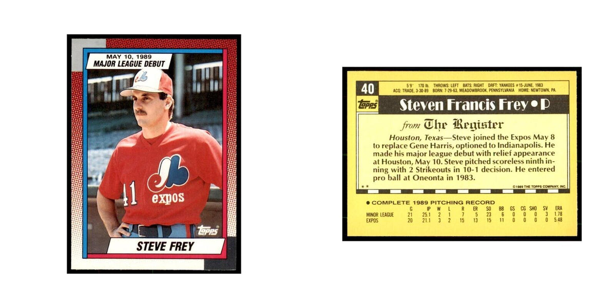 1989 Topps Major League Debut Steve Frey Baseball Cards #40