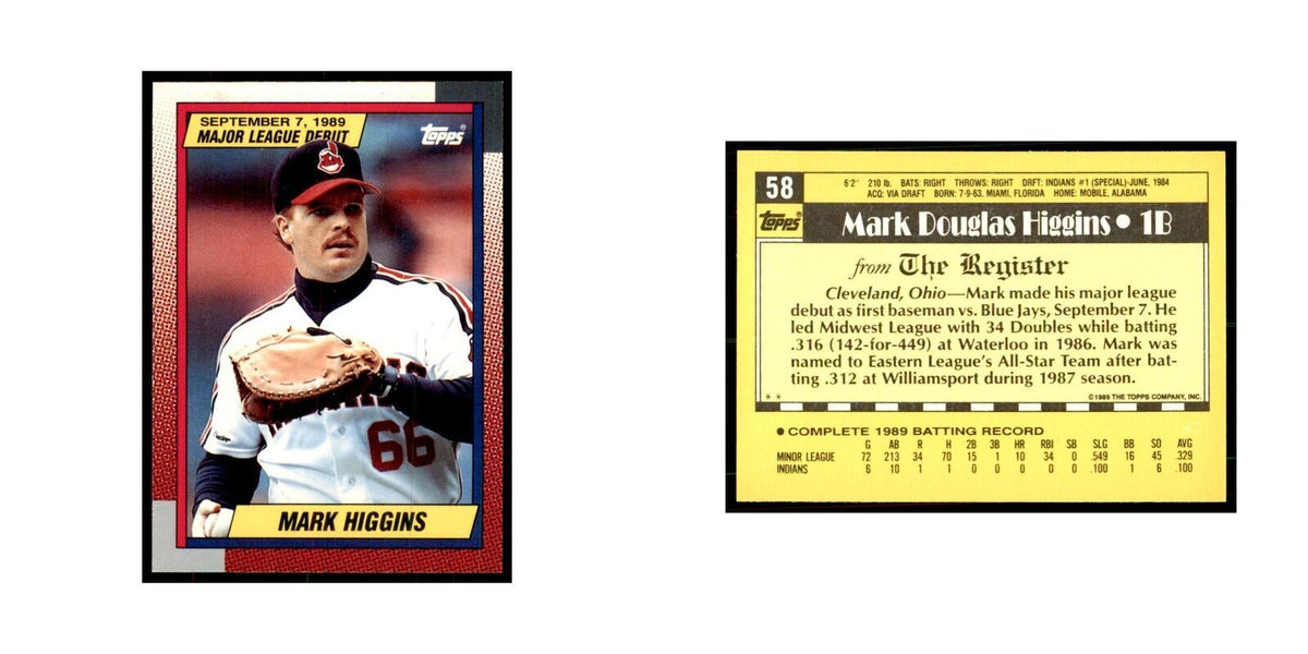 1989 Topps Major League Debut Mark Higgins Baseball Cards #58