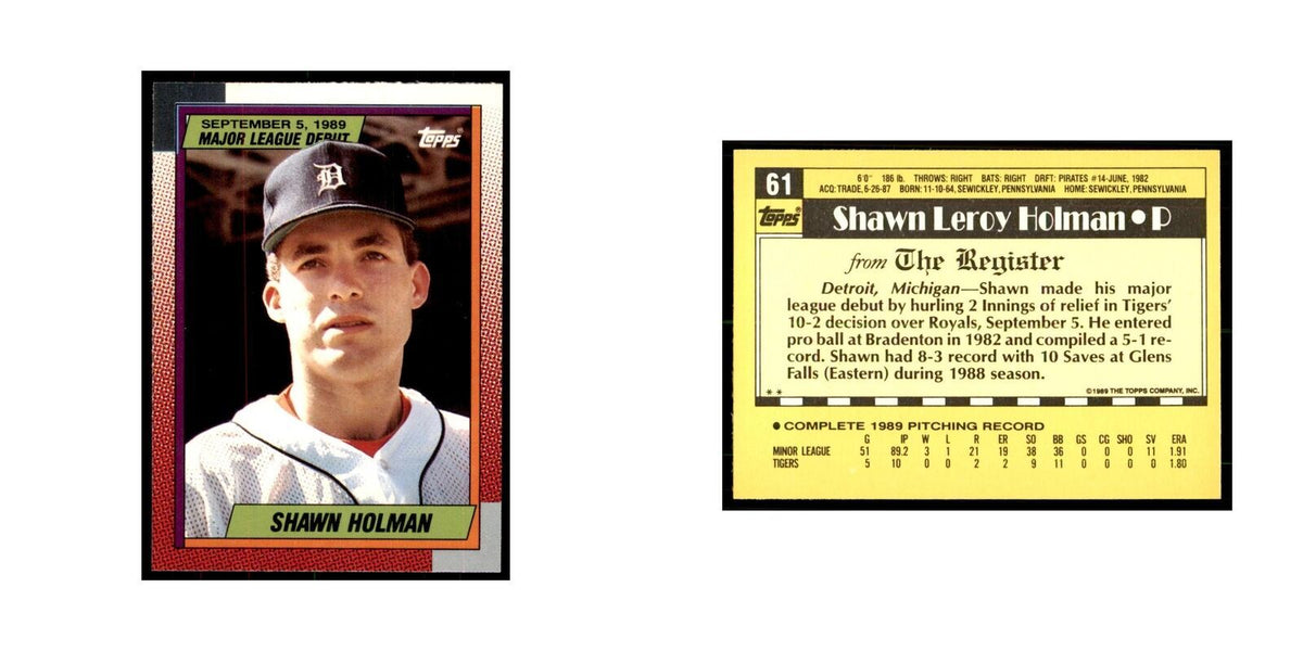 1989 Topps Major League Debut Shawn Holman Baseball Cards #61
