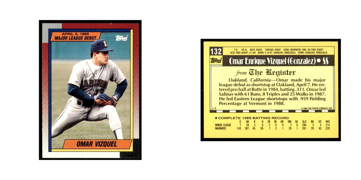 1989 Topps Major League Debut Omar Vizquel Baseball Cards #132