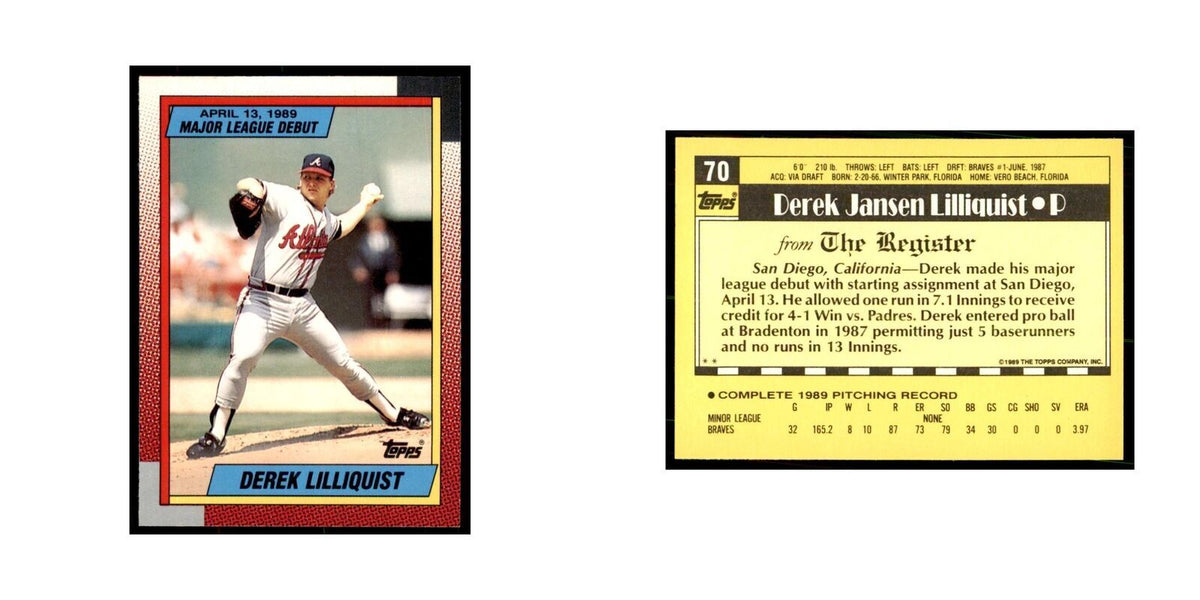 1989 Topps Major League Debut Derek Lilliquist Baseball Cards #70