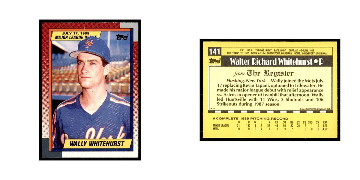 1989 Topps Major League Debut Wally Whitehurst Baseball Cards #141