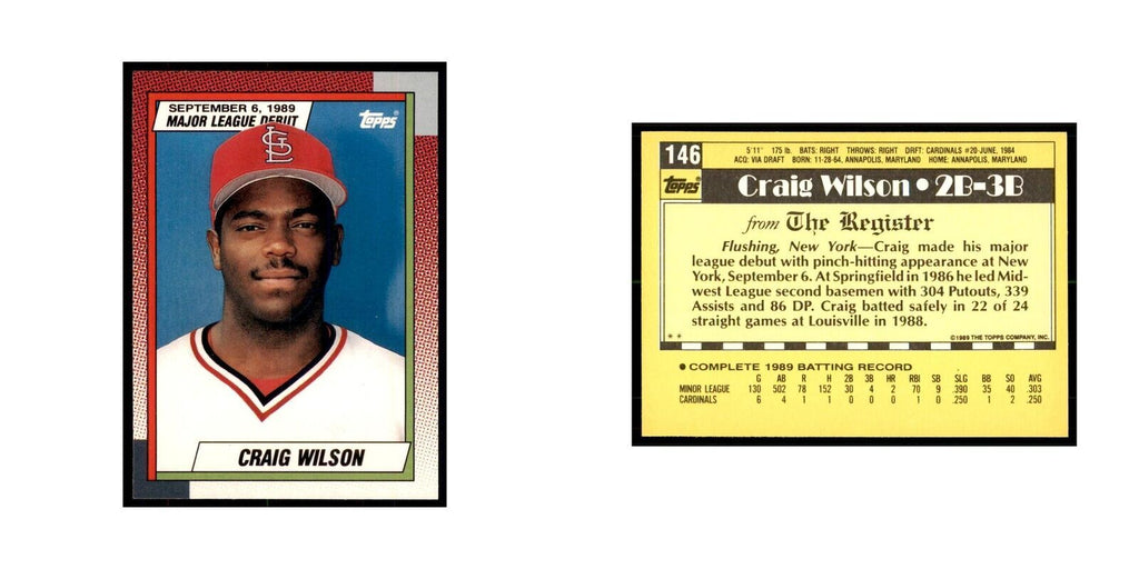 1989 Topps Major League Debut Craig Wilson Baseball Cards #146