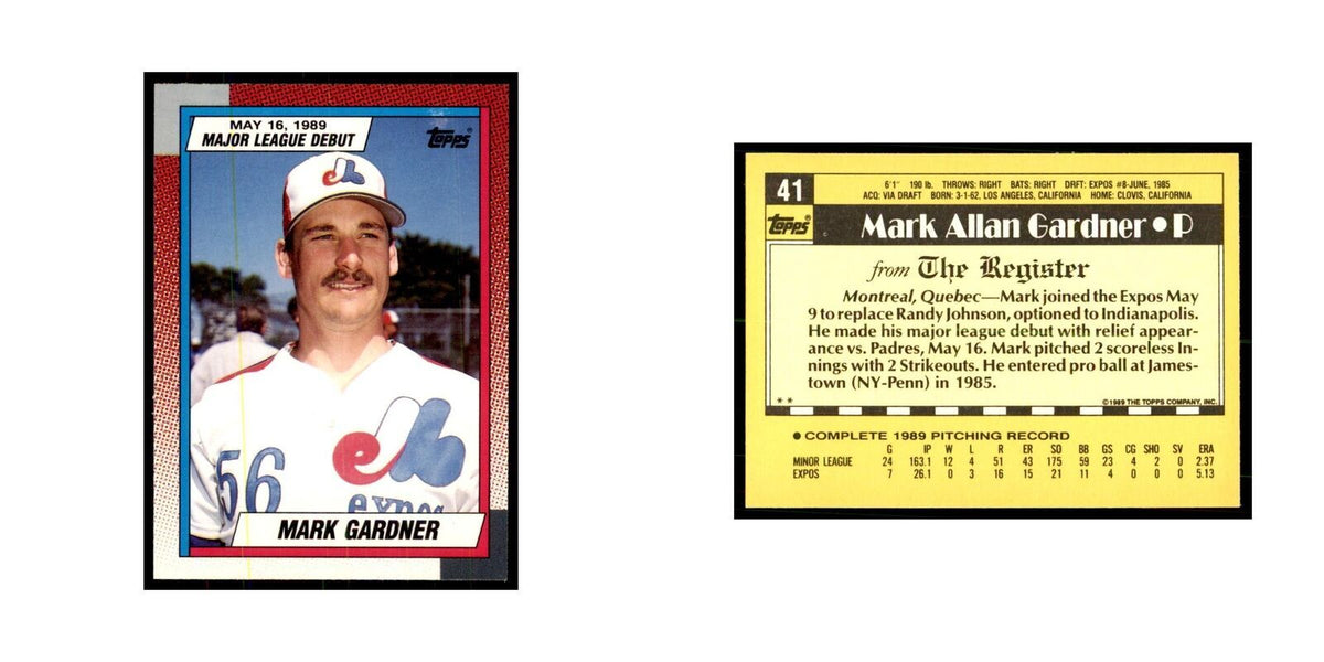 1989 Topps Major League Debut Mark Gardner Baseball Cards #41
