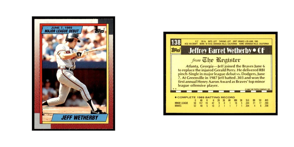 1989 Topps Major League Debut Jeff Wetherby Baseball Cards #138