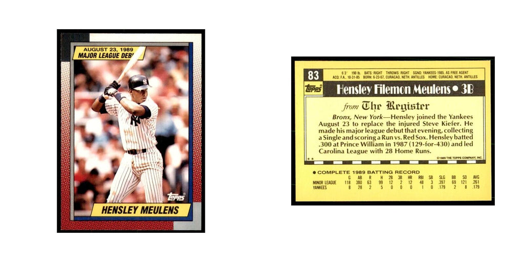 1989 Topps Major League Debut Hensley Meulens Baseball Cards #83
