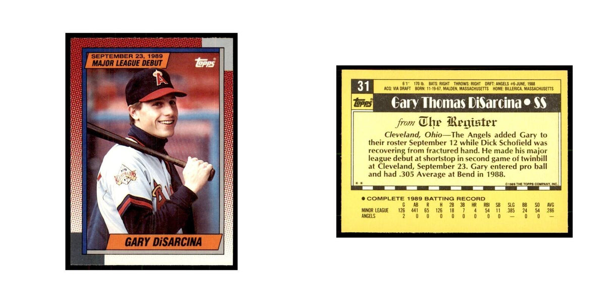 1989 Topps Major League Debut Gary DiSarcina Baseball Cards #31