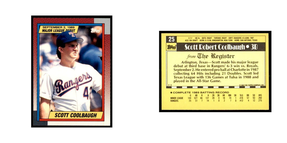 1989 Topps Major League Debut Scott Coolbaugh Baseball Cards #25