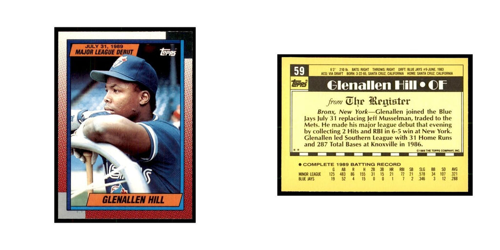 1989 Topps Major League Debut Glenallen Hill Baseball Cards #59