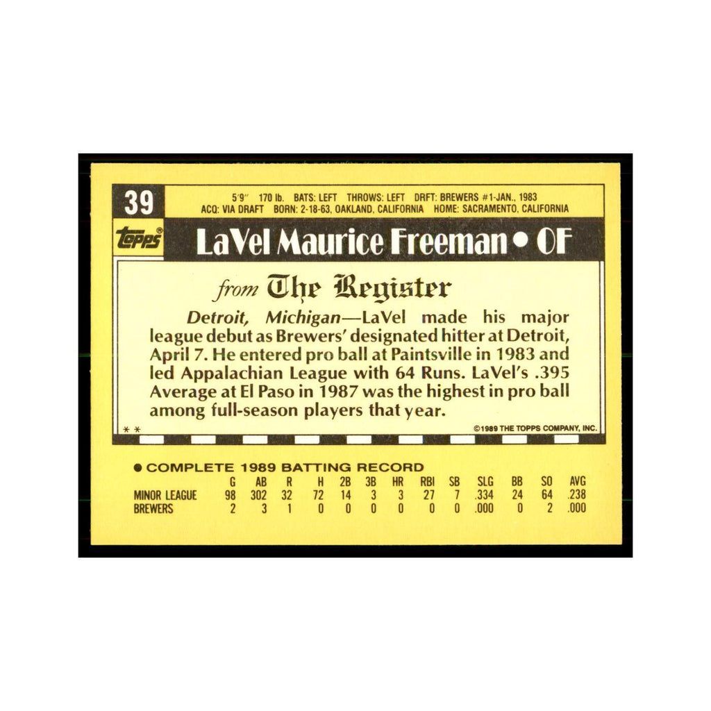 1989 Topps Major League Debut Rick Manning Baseball Cards #39