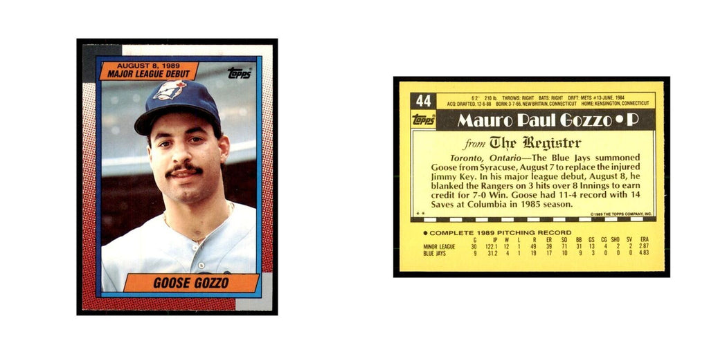 1989 Topps Major League Debut Mauro Gozzo Baseball Cards #44